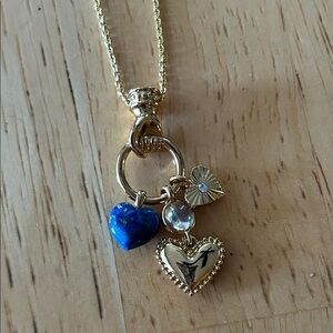 NWT Madewell Lapis Heart Charm Necklace